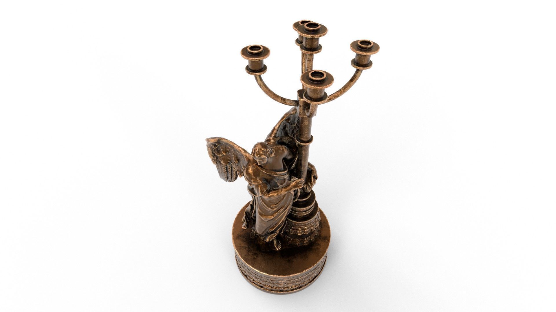 candle holder statue  3D model_5