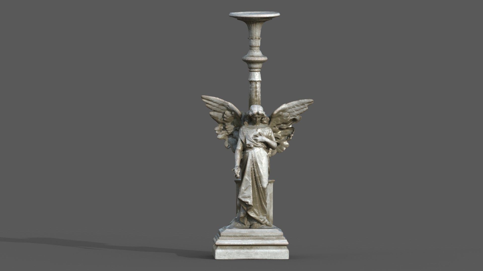 church candle holder statue   3D model_3