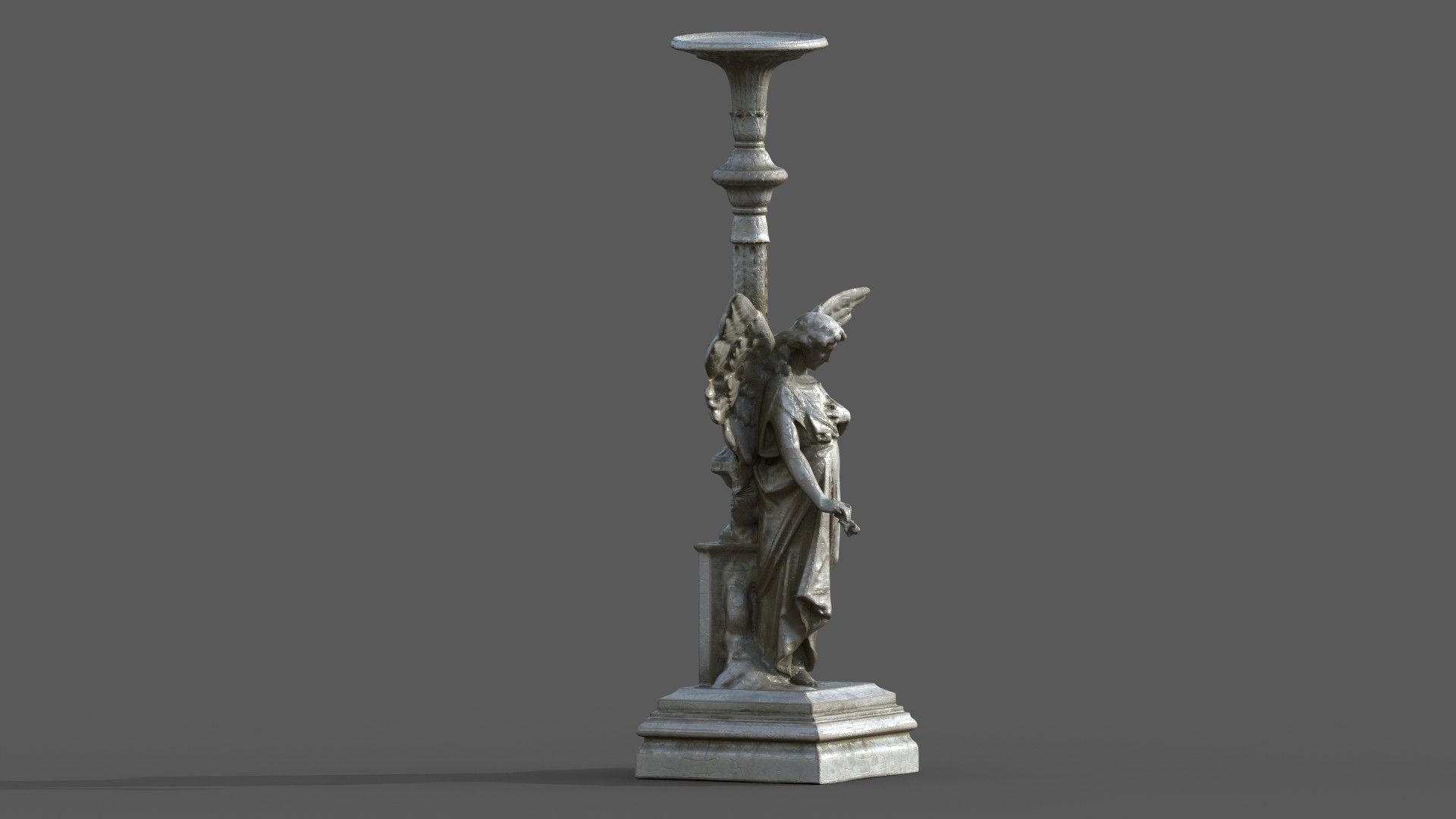 church candle holder statue   3D model_2