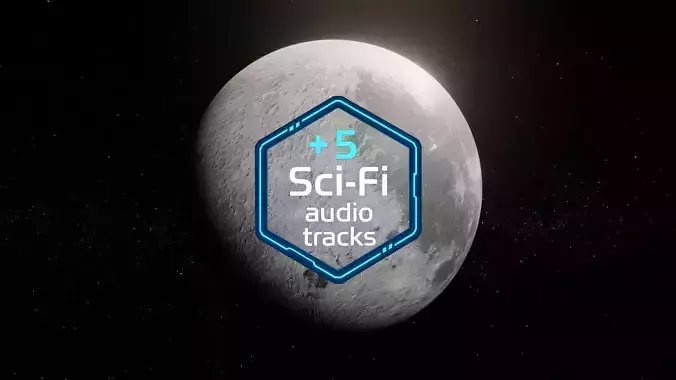 Photorealistic Moon High-Res Textures and Sci-Fi Music Pack
