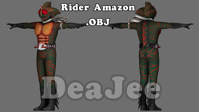 Masked rider Amazon low poly  Low-poly 3D model