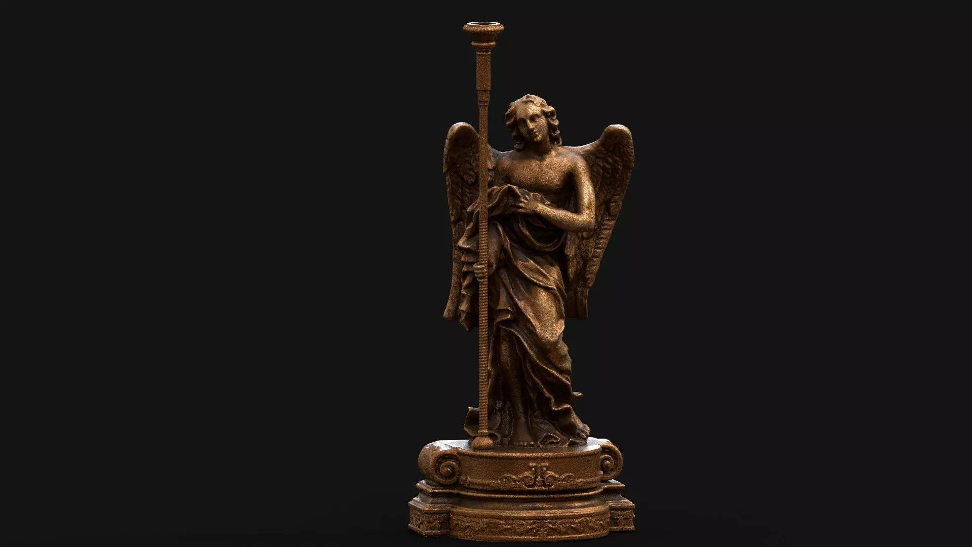 church candle holder statue  3D model_0