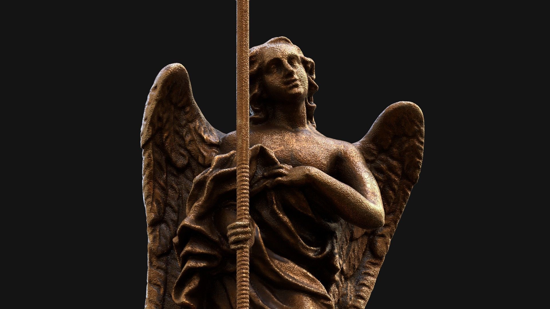 church candle holder statue  3D model_6