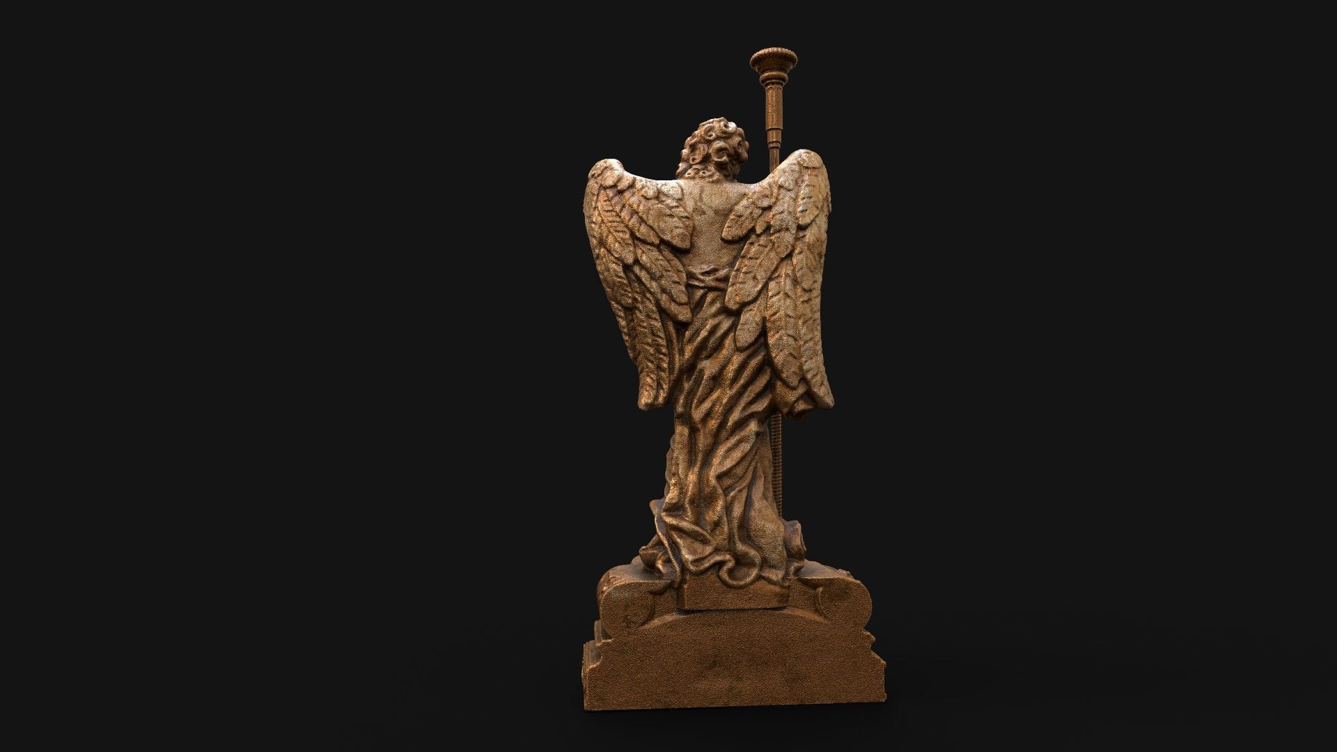 church candle holder statue  3D model_3