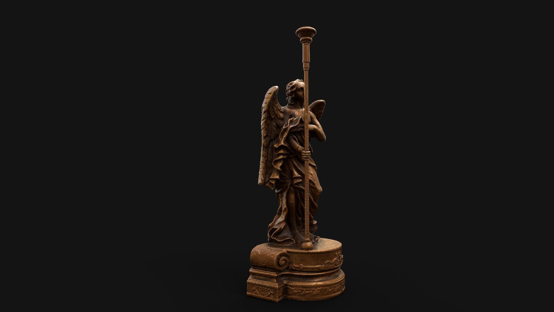 church candle holder statue  3D model_4