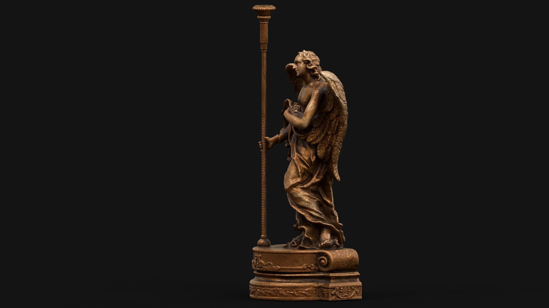 church candle holder statue  3D model_1
