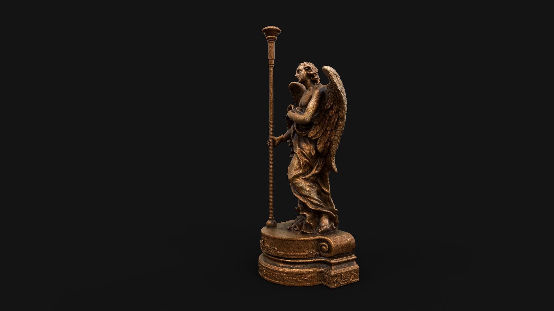 church candle holder statue  3D model_5