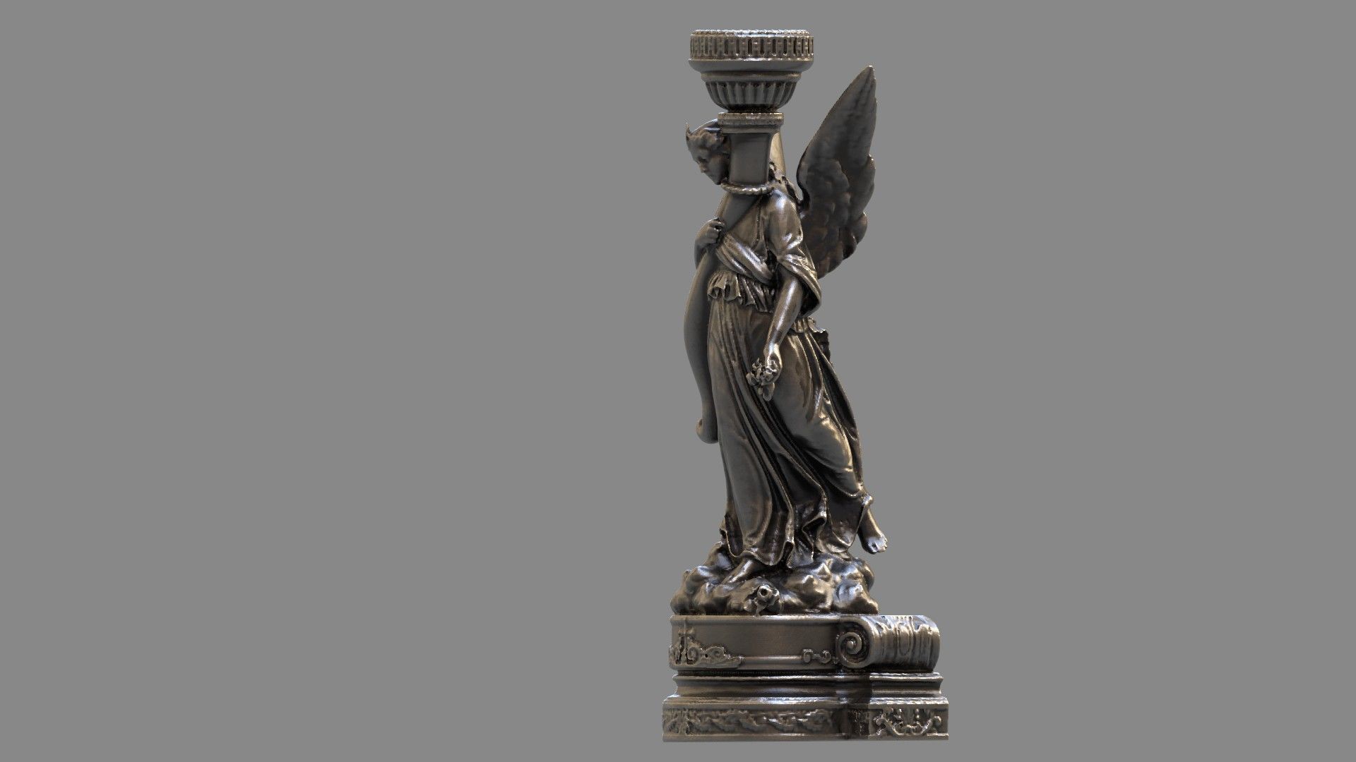 church candle holder statue  3D model_1