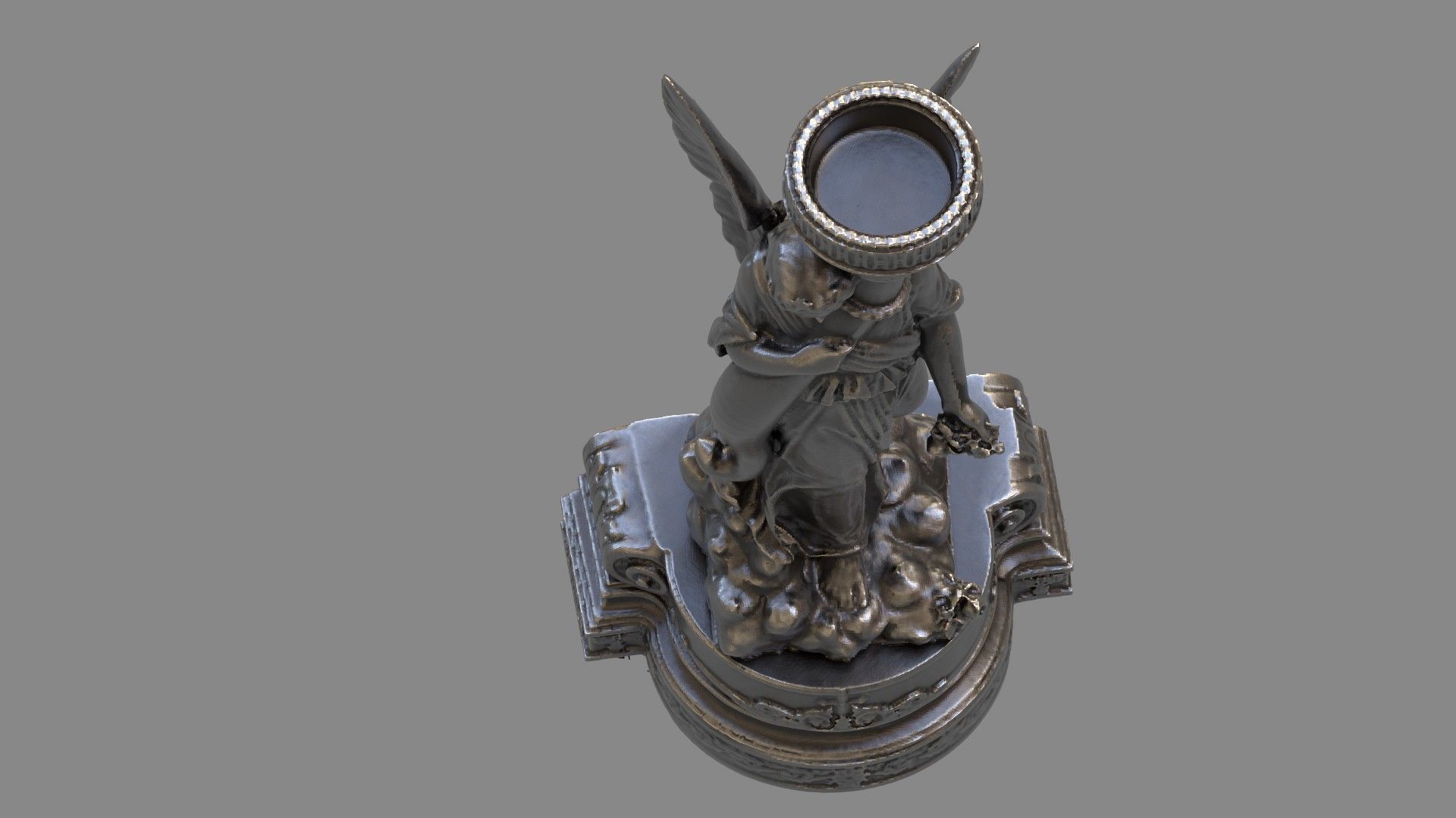 church candle holder statue  3D model_5