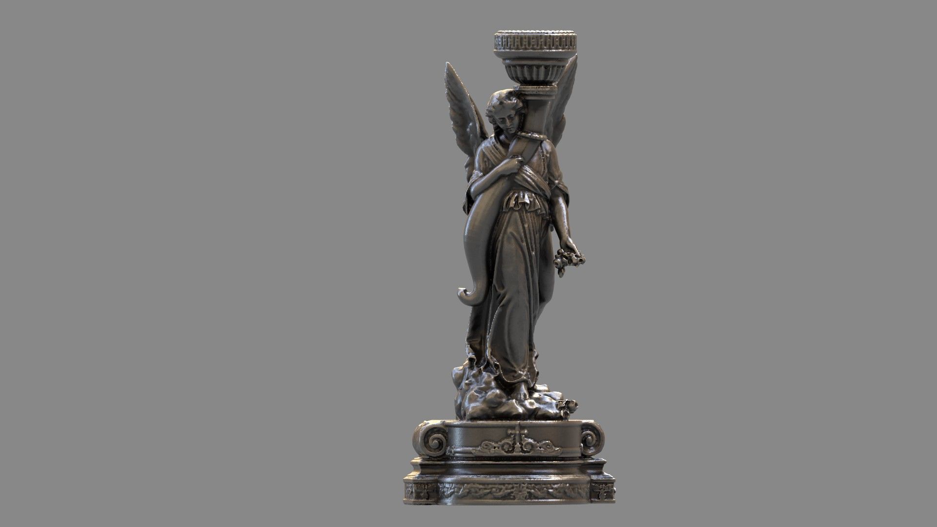 church candle holder statue  3D model_3