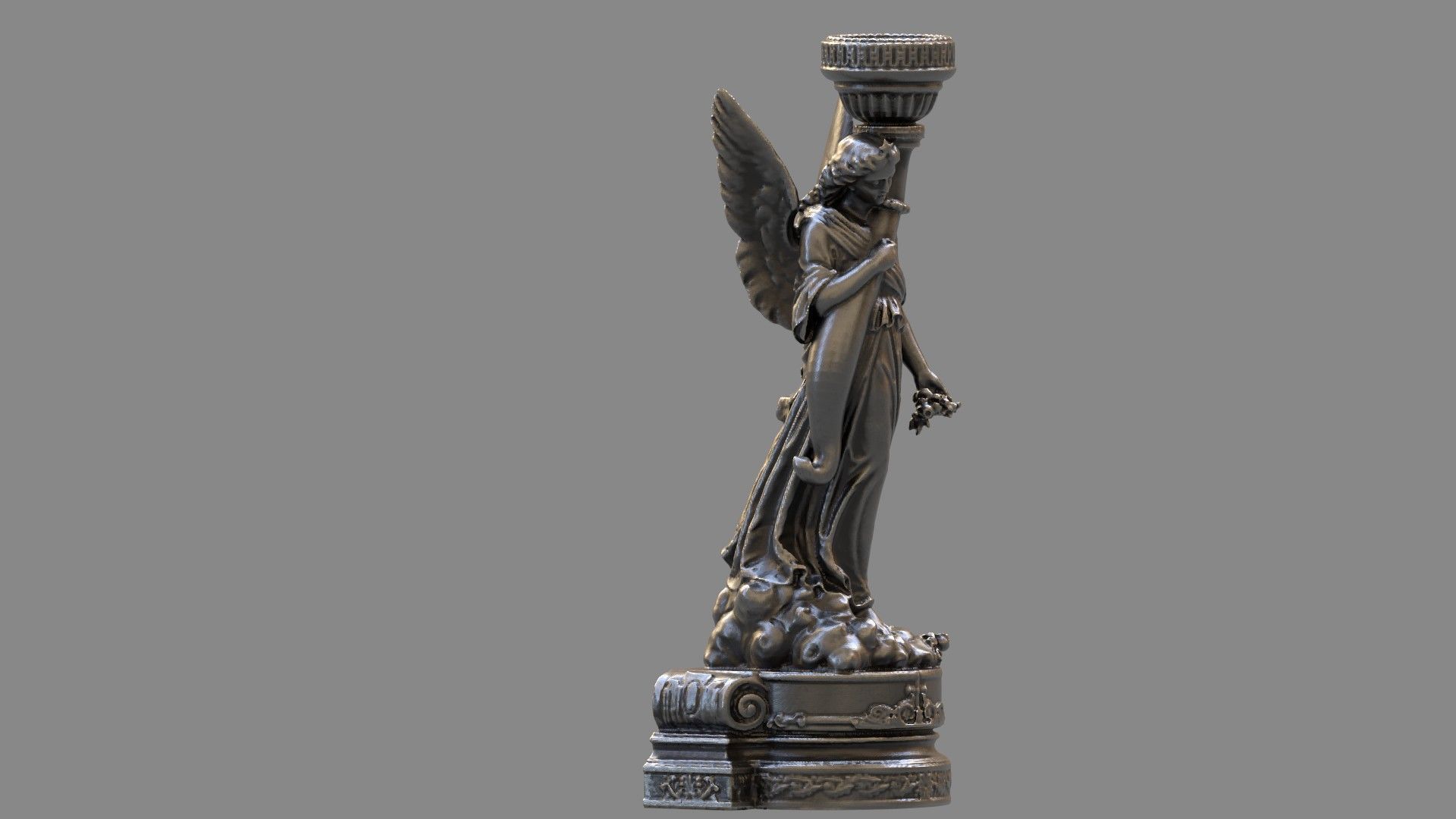 church candle holder statue  3D model_4