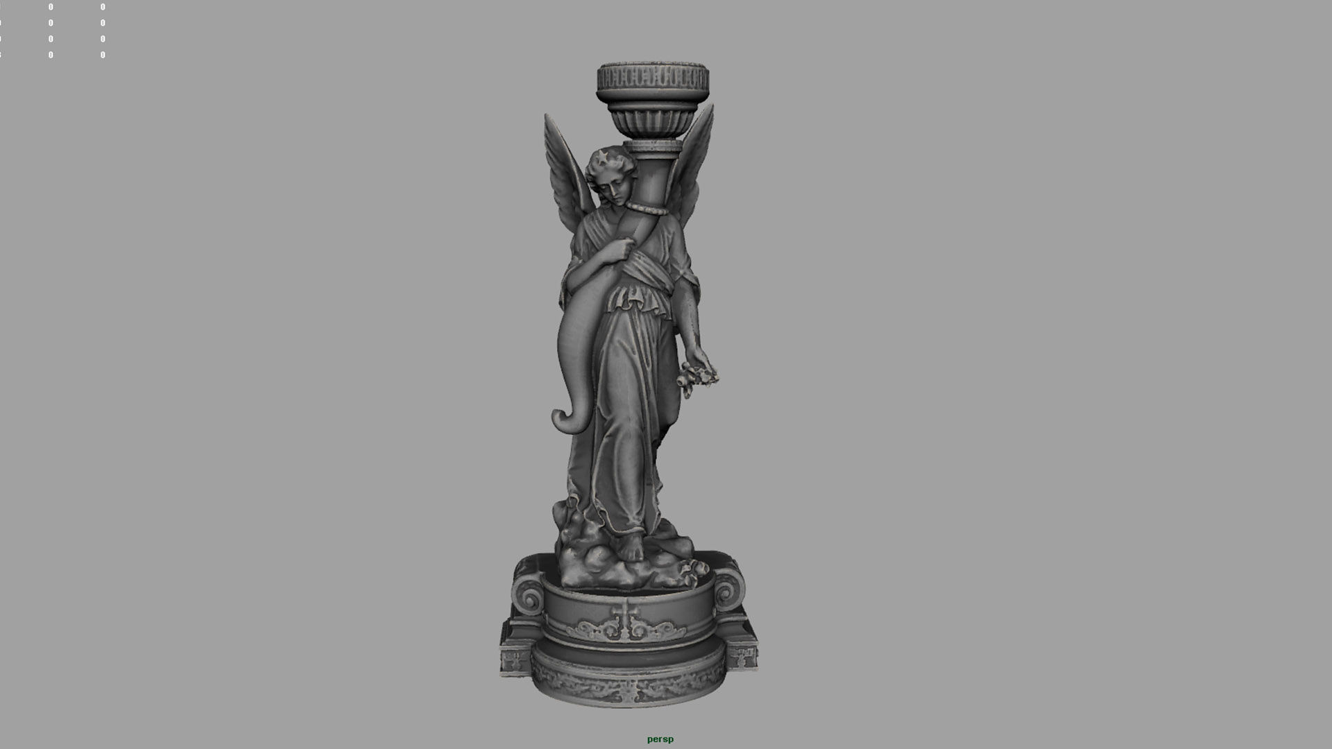 church candle holder statue  3D model_6