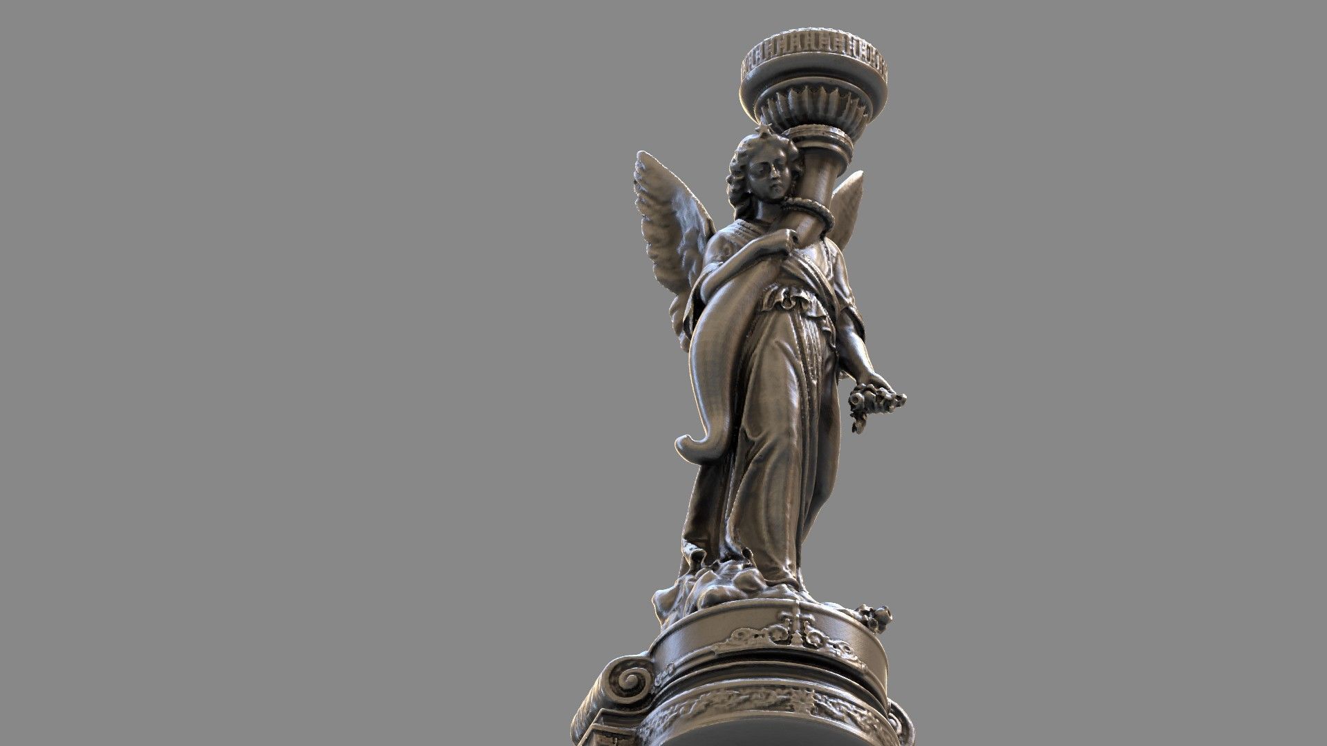 church candle holder statue  3D model_2