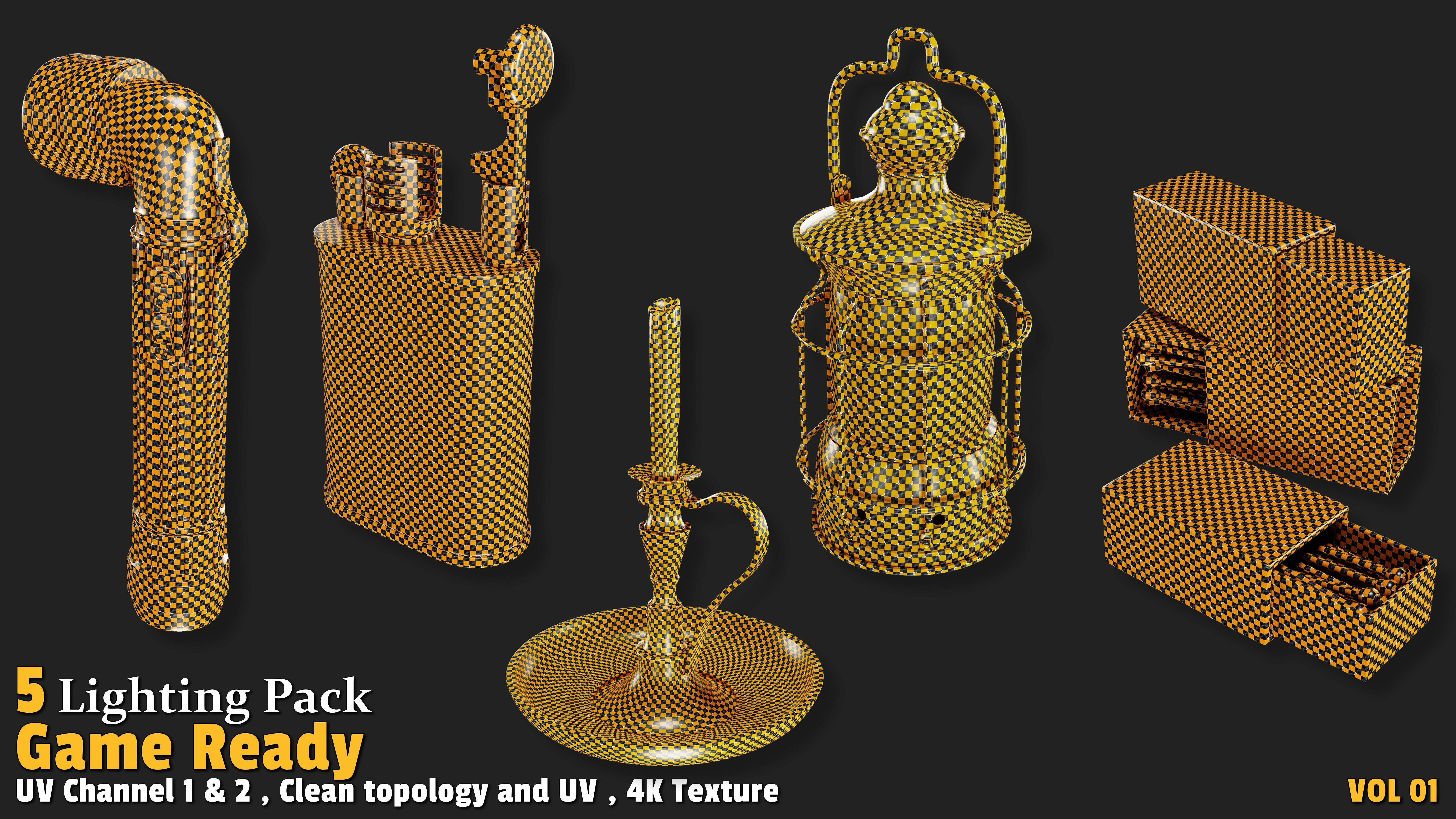 Lighting Props Game Ready VOL01 Low-poly 3D model_2