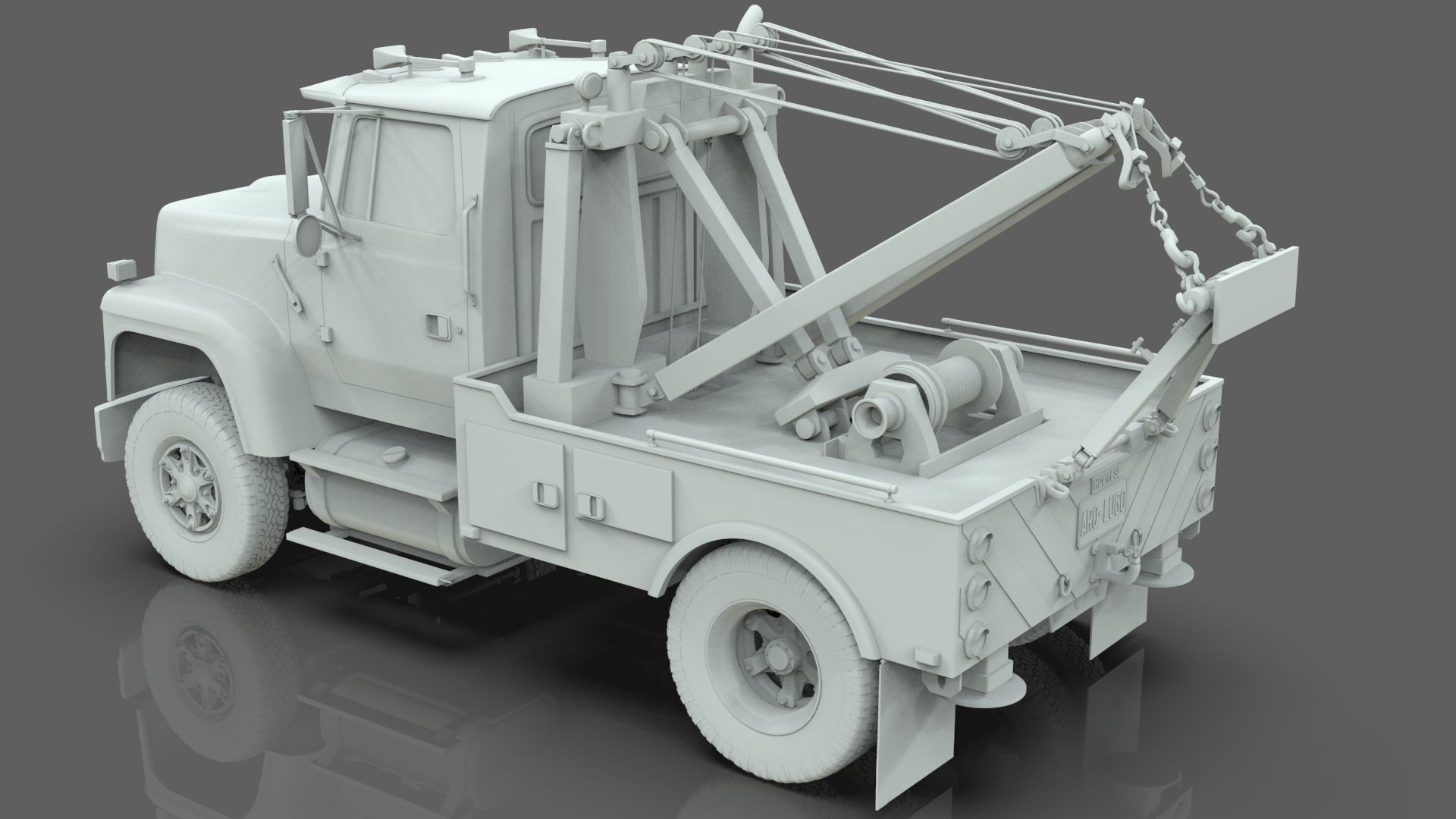 L9000 Single Axle Tow Truck  with Holmes 750 Wrecker 3D model_12