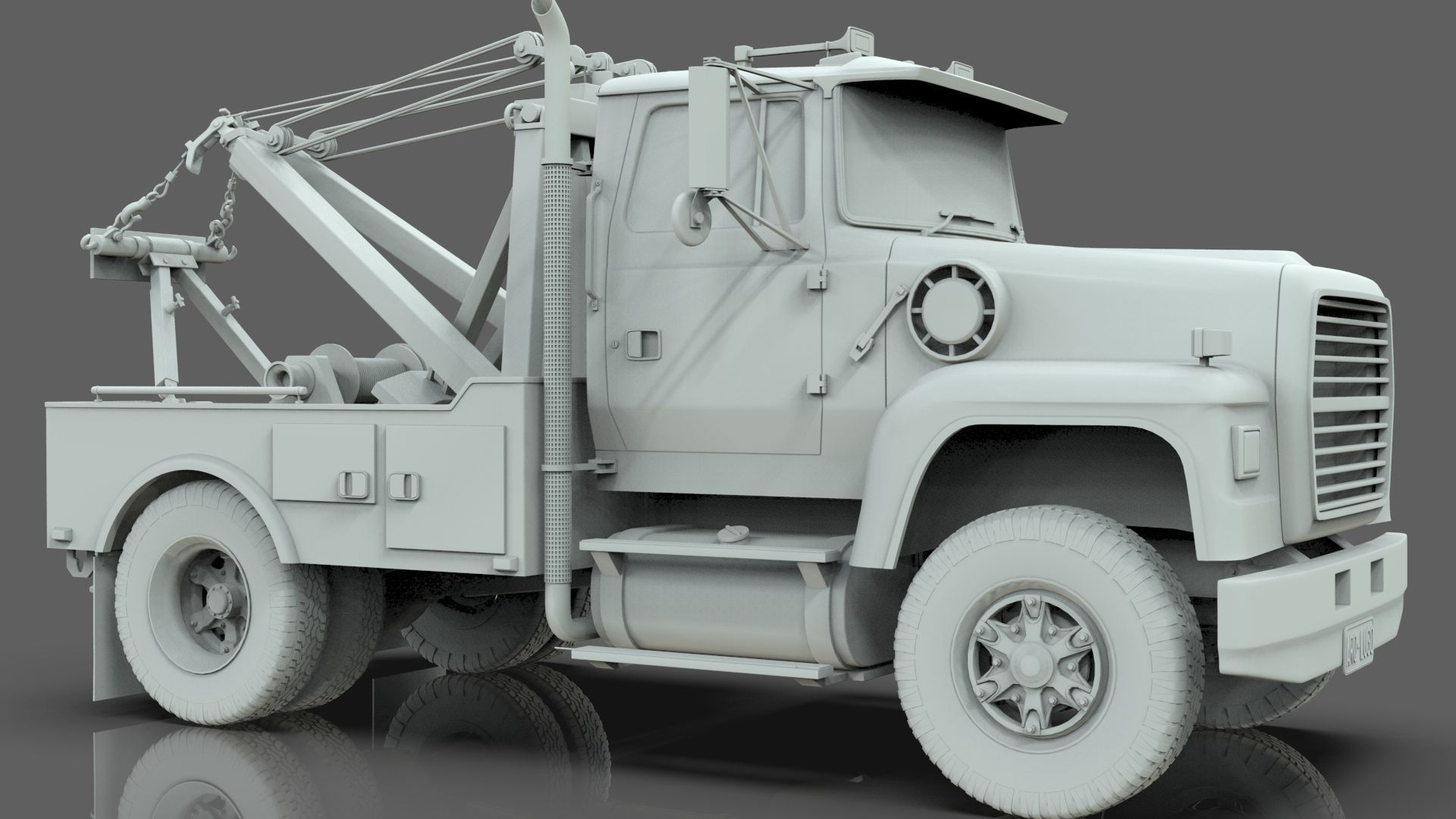L9000 Single Axle Tow Truck  with Holmes 750 Wrecker 3D model_14