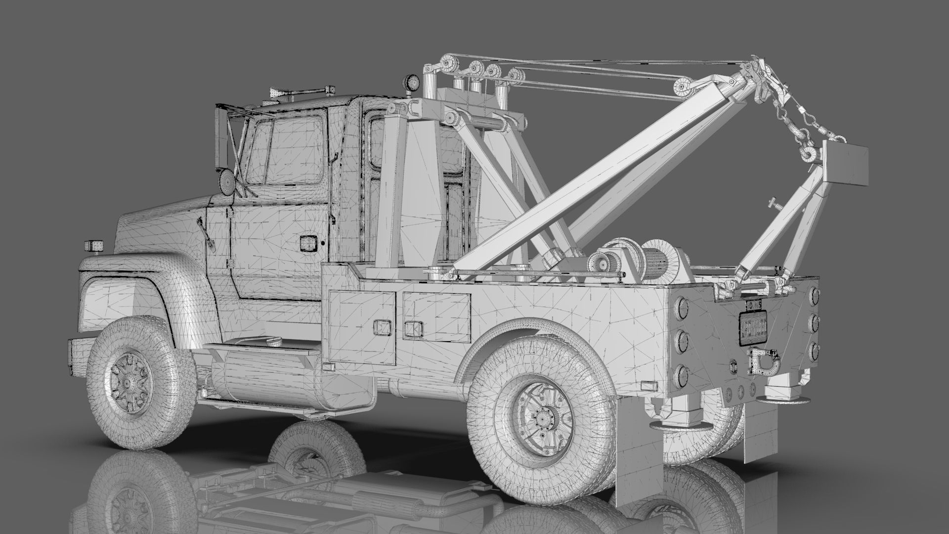 L9000 Single Axle Tow Truck  with Holmes 750 Wrecker 3D model_17