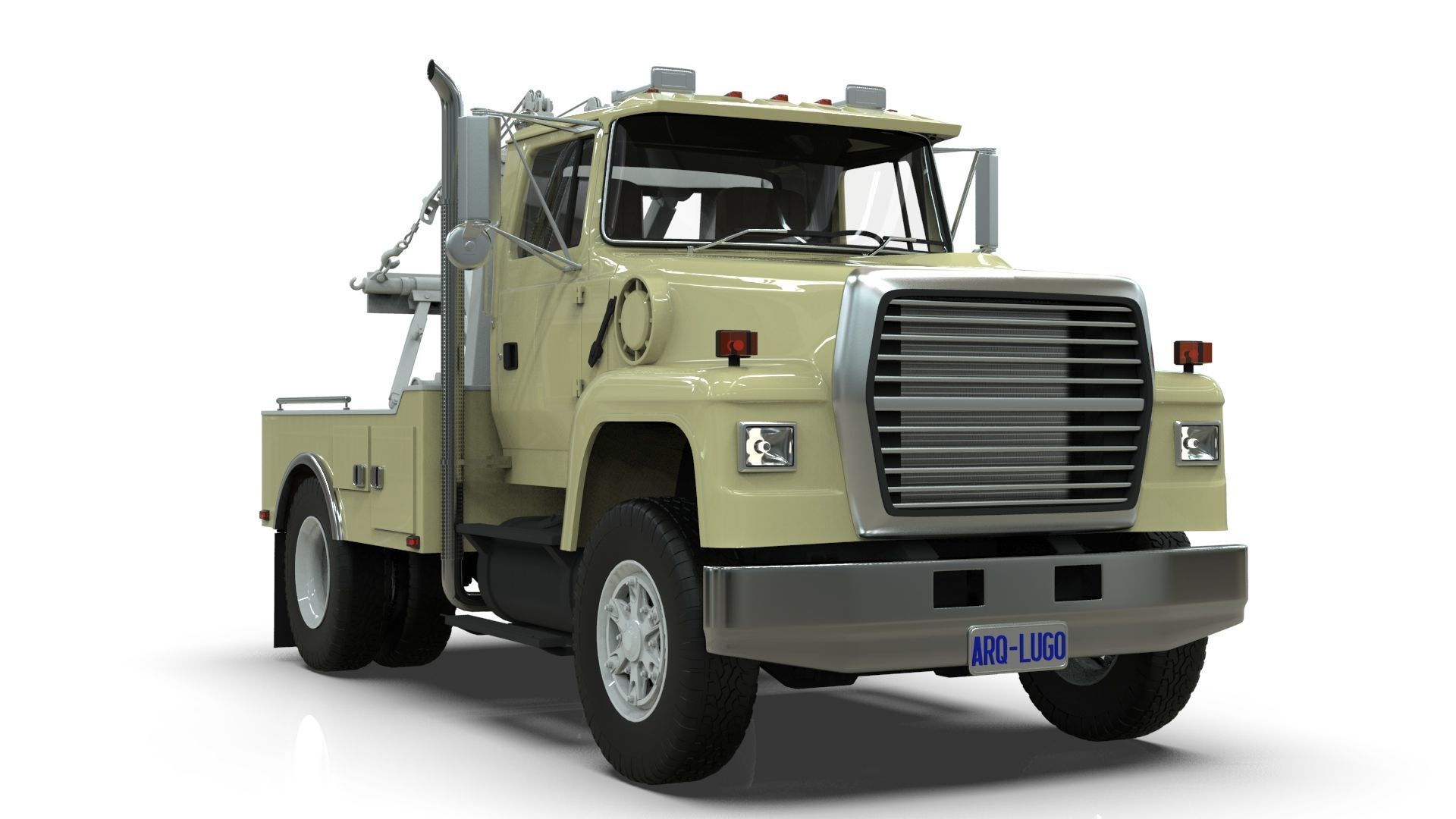 L9000 Single Axle Tow Truck  with Holmes 750 Wrecker 3D model_6