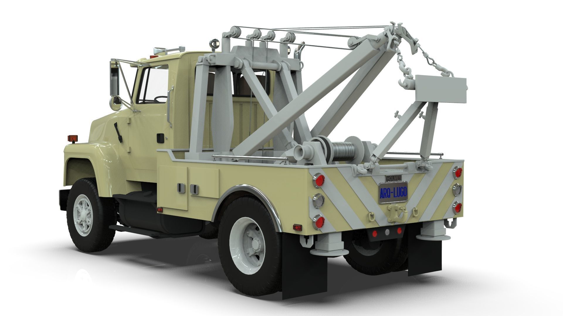 L9000 Single Axle Tow Truck  with Holmes 750 Wrecker 3D model_3