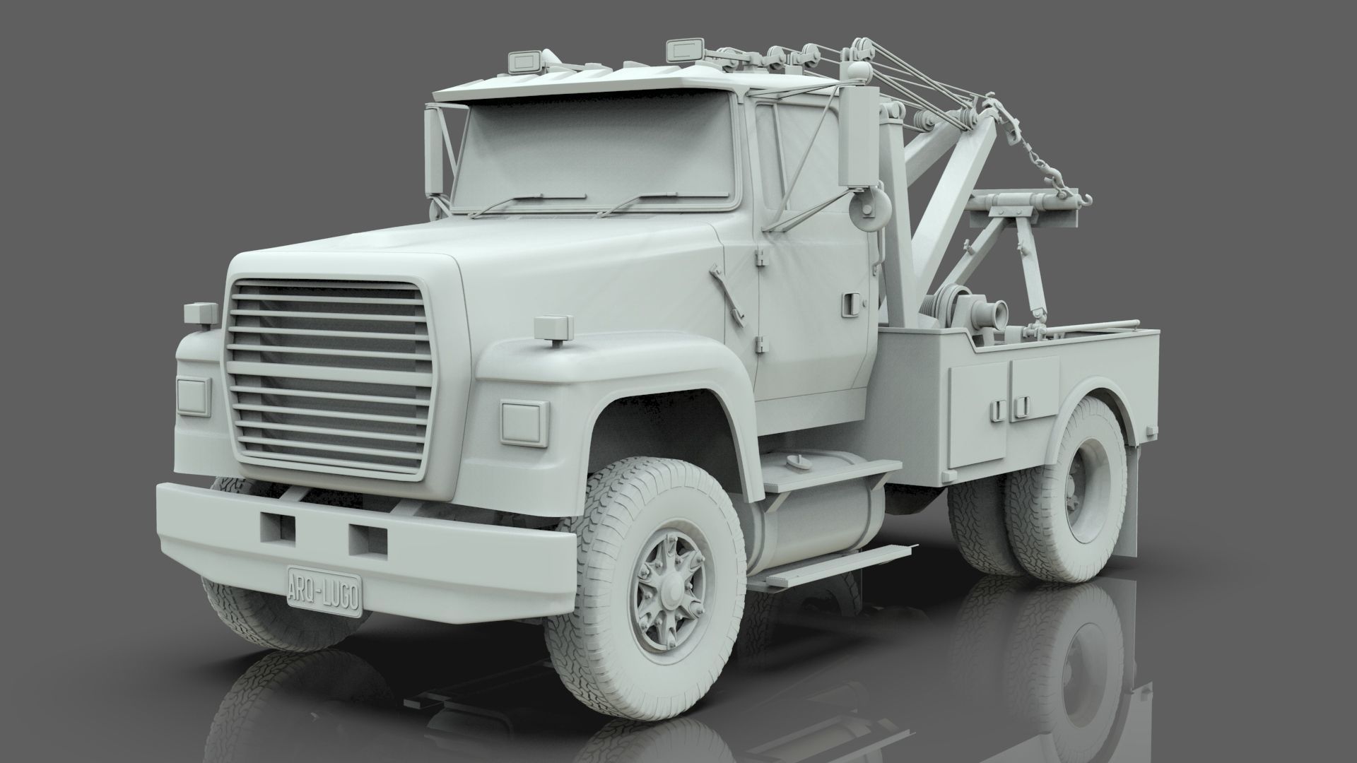 L9000 Single Axle Tow Truck  with Holmes 750 Wrecker 3D model_11