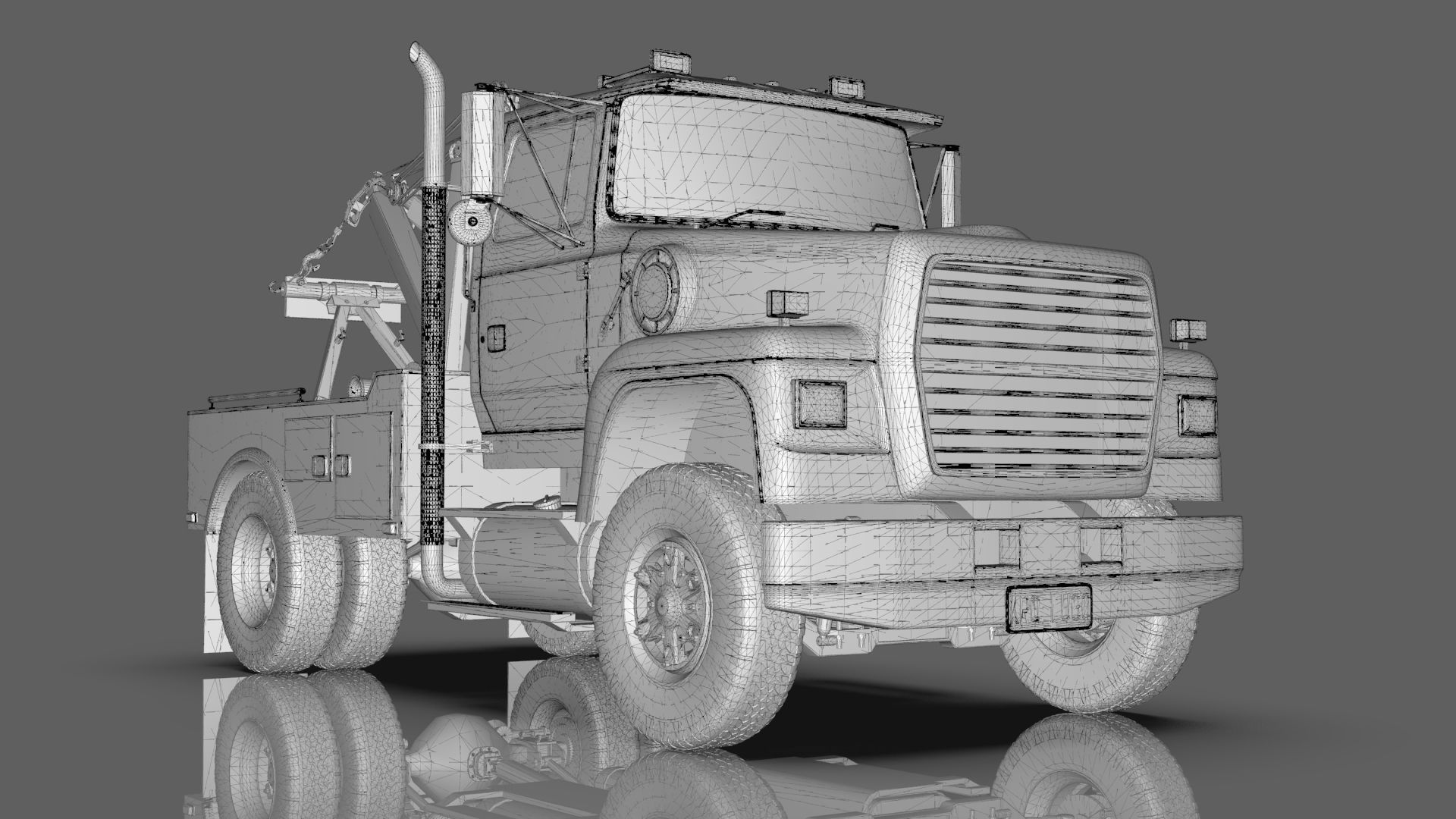 L9000 Single Axle Tow Truck  with Holmes 750 Wrecker 3D model_15