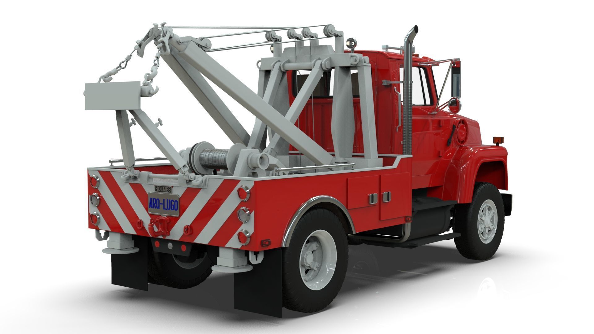 L9000 Single Axle Tow Truck  with Holmes 750 Wrecker 3D model_9