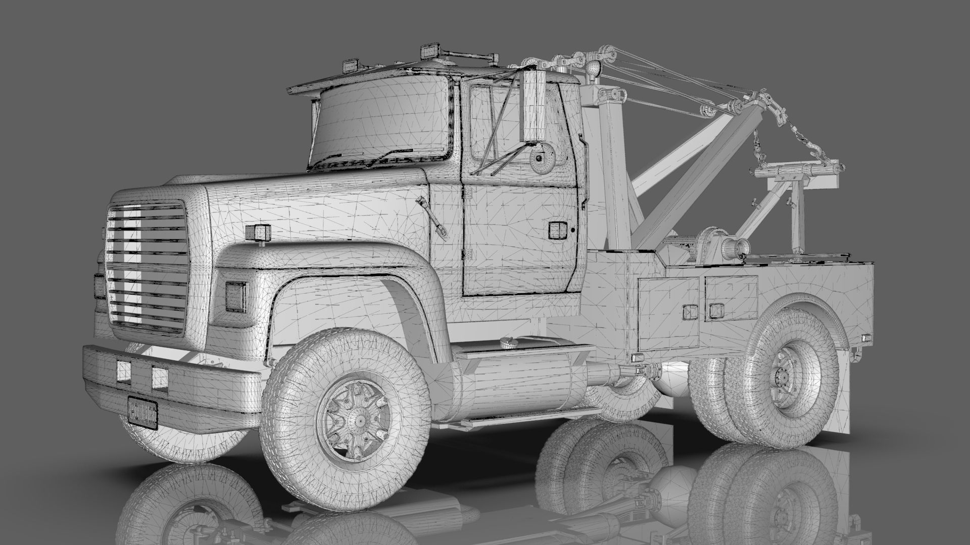 L9000 Single Axle Tow Truck  with Holmes 750 Wrecker 3D model_16