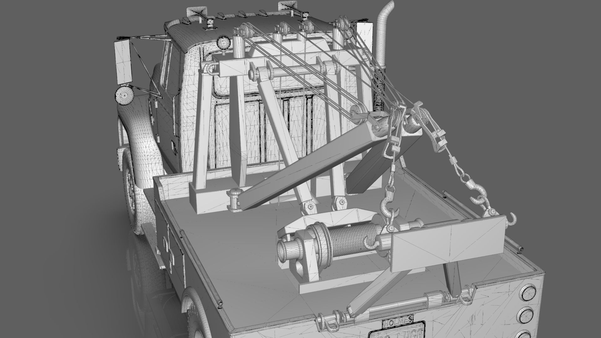 L9000 Single Axle Tow Truck  with Holmes 750 Wrecker 3D model_21
