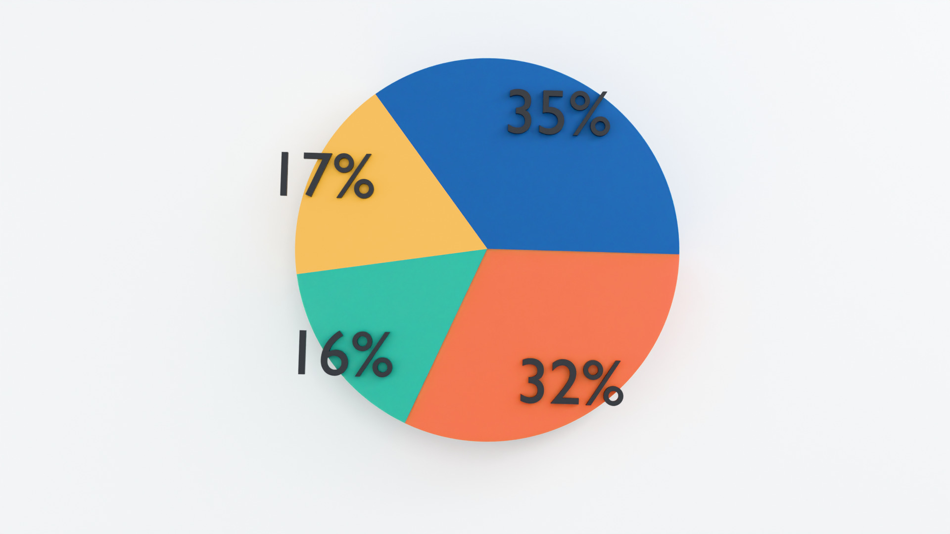 Pie Chart 4 Segment     Editable 3D Infographic 3D model_2