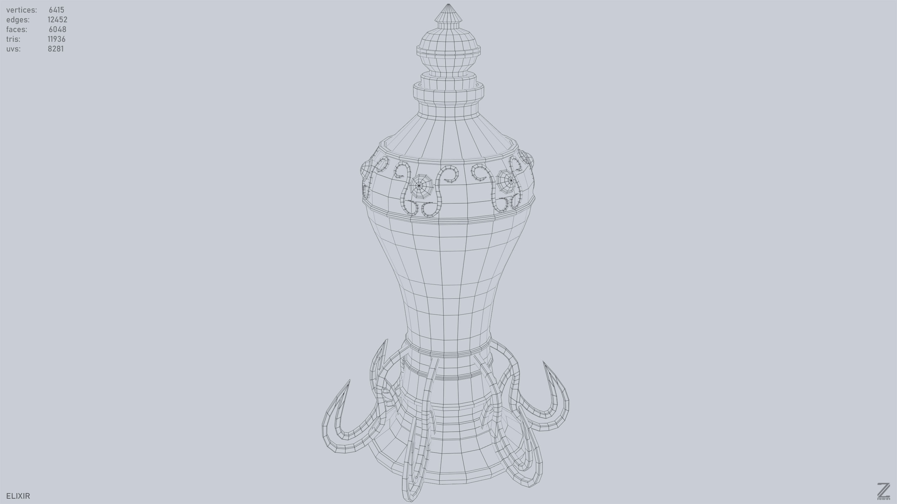 Elixir Low-poly 3D model_10