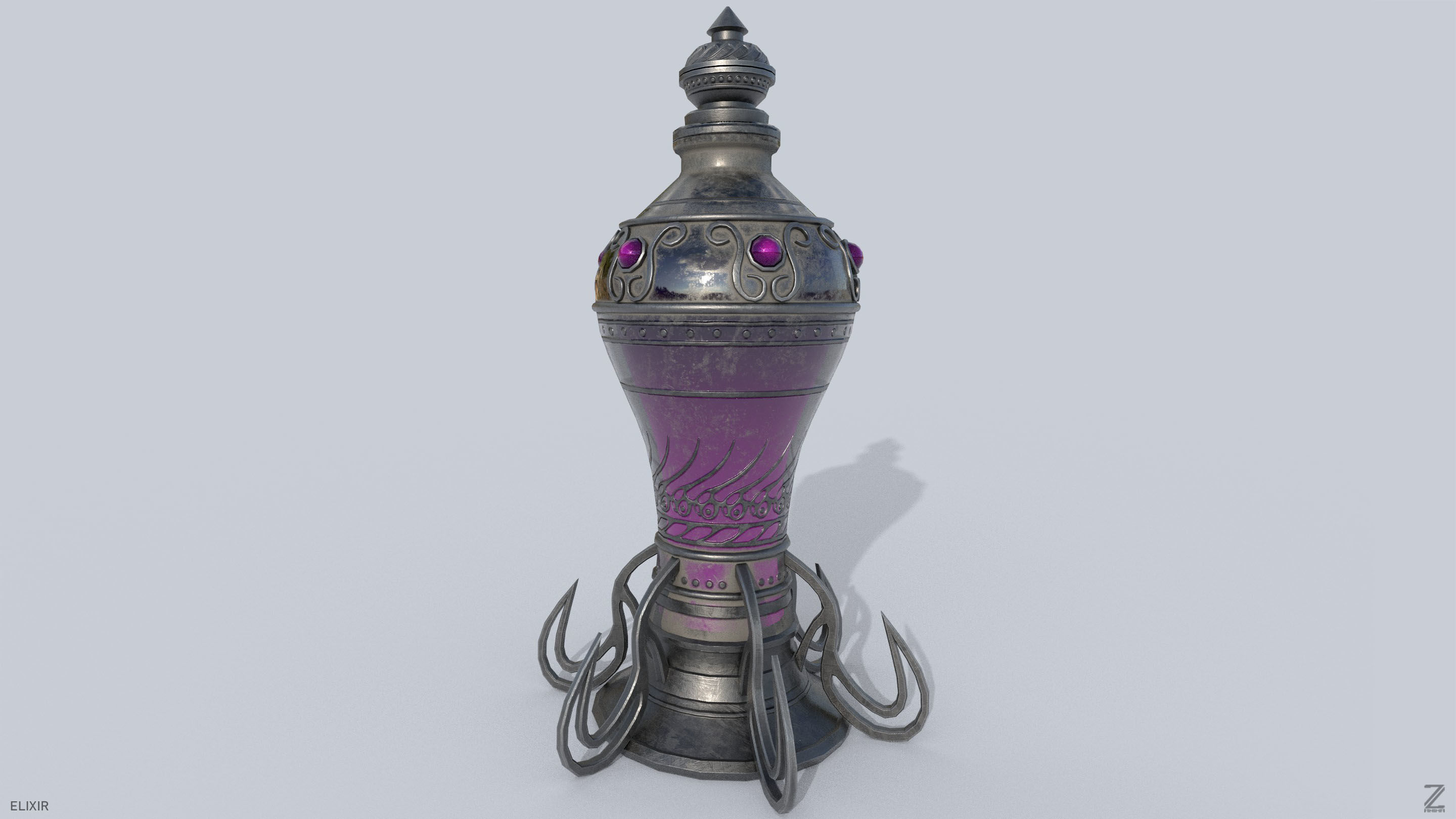 Elixir Low-poly 3D model_4