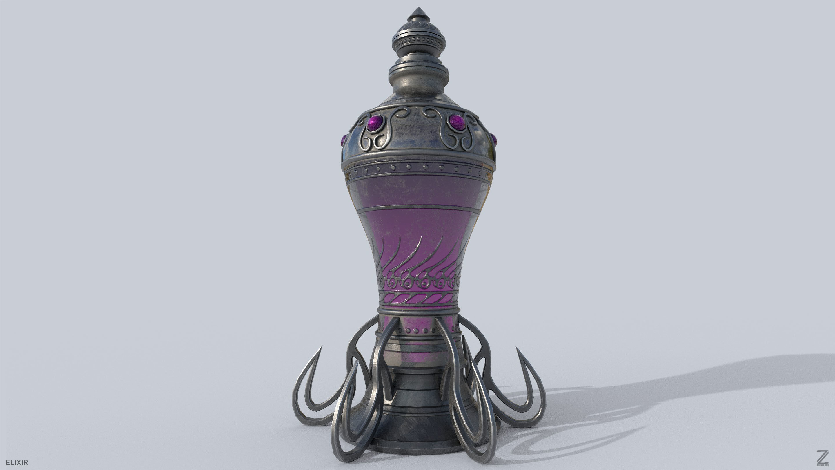 Elixir Low-poly 3D model_7