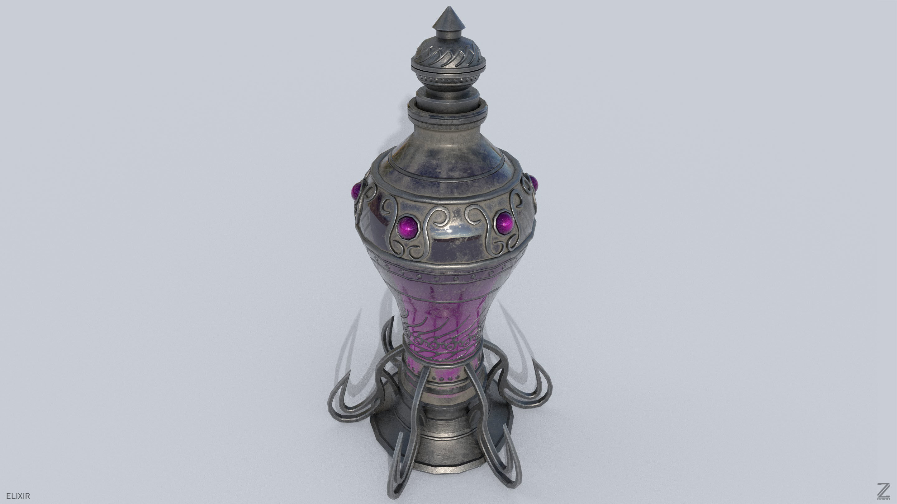 Elixir Low-poly 3D model_6