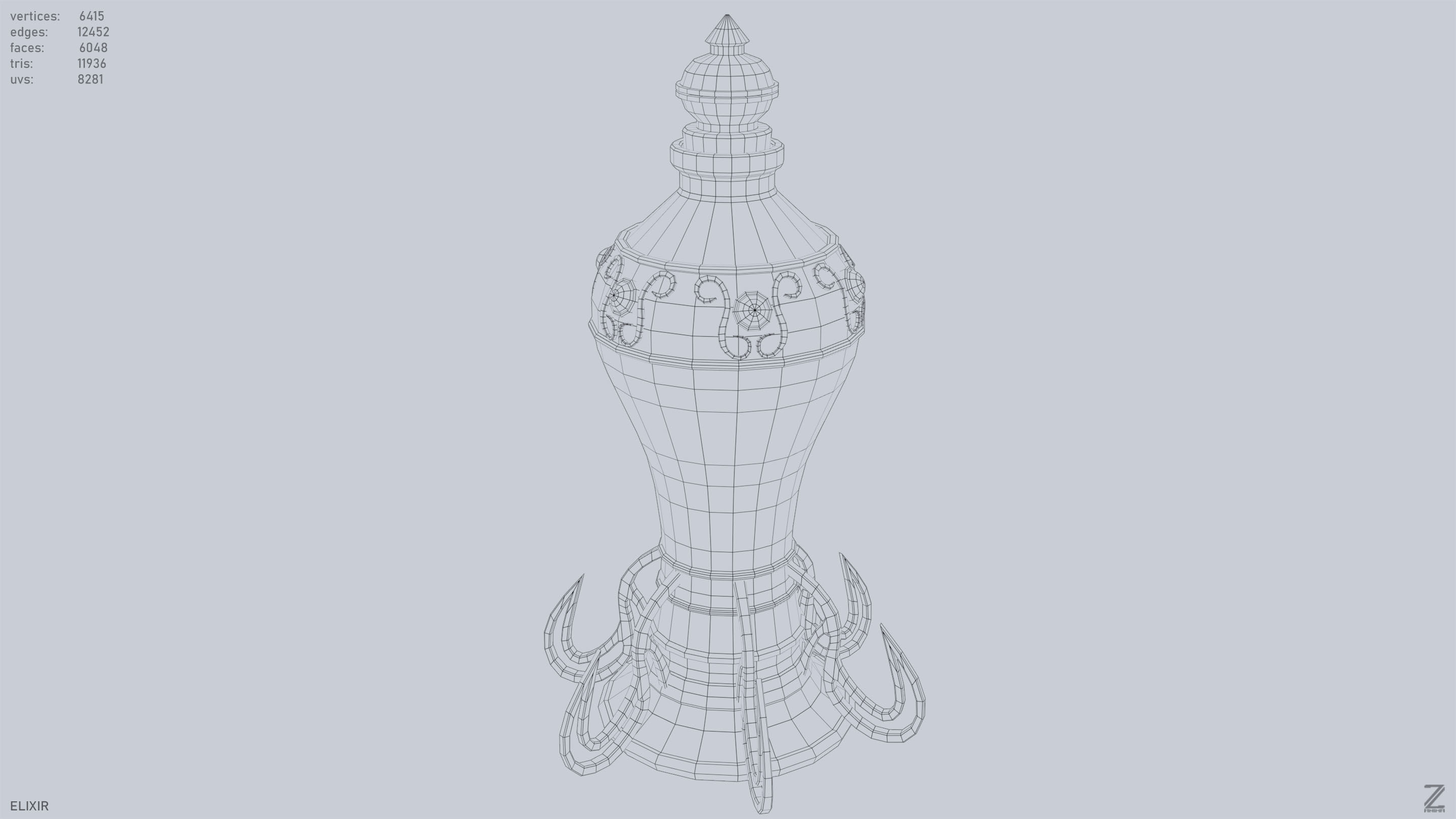 Elixir Low-poly 3D model_13