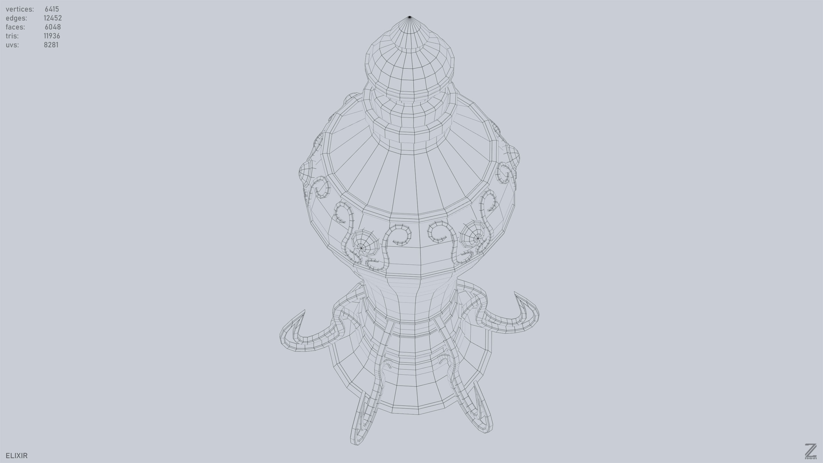 Elixir Low-poly 3D model_12