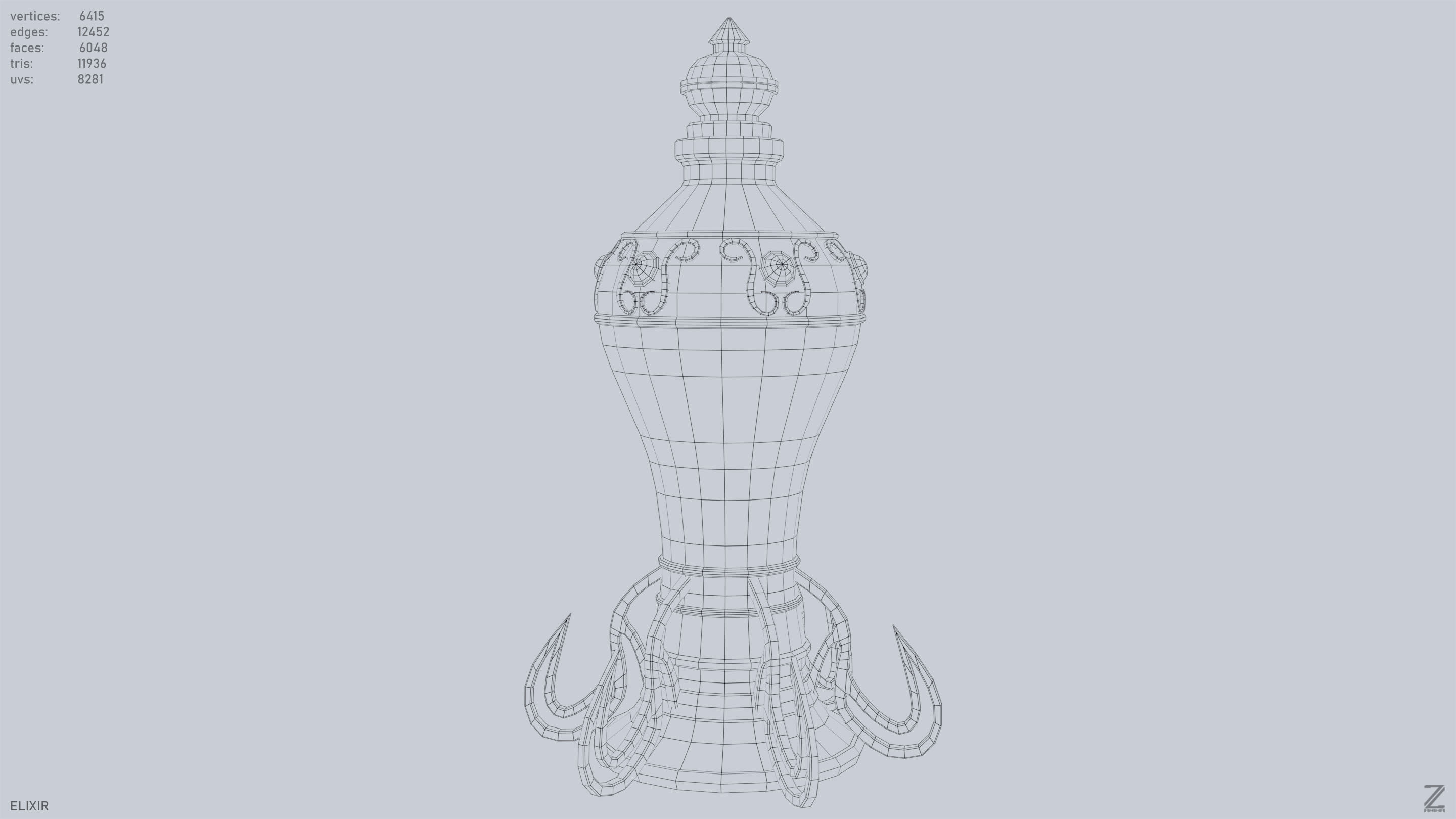 Elixir Low-poly 3D model_9