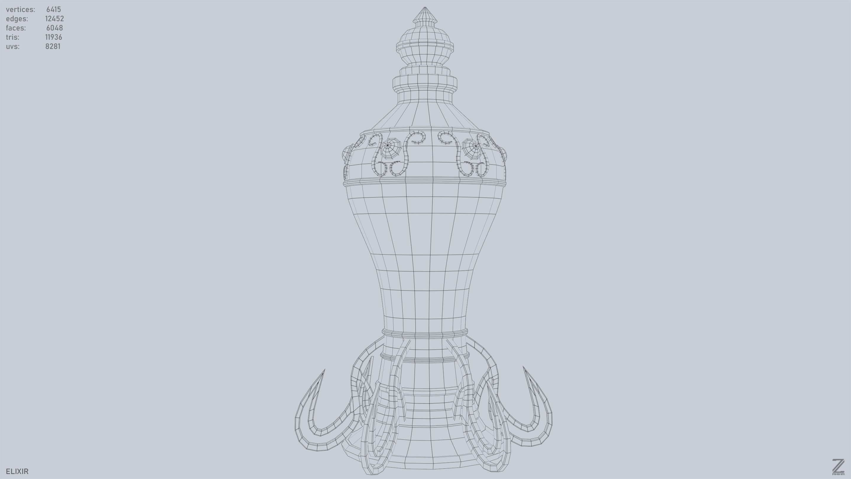 Elixir Low-poly 3D model_14