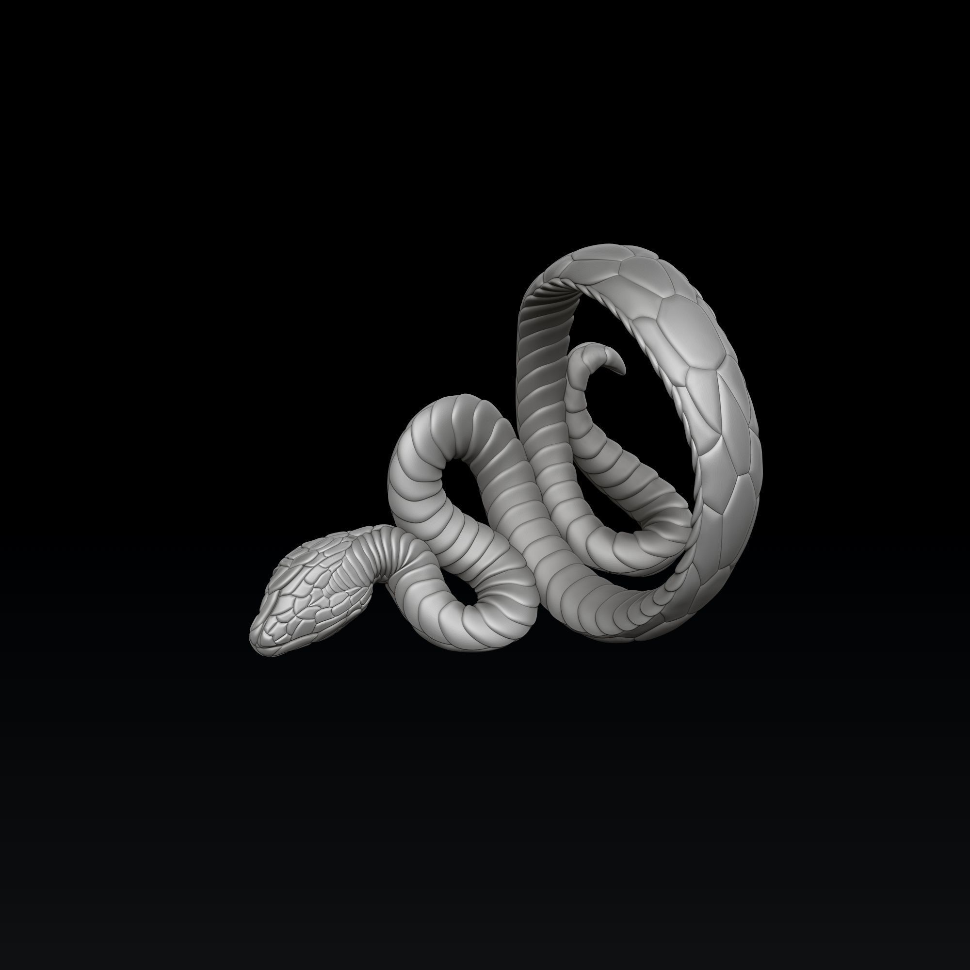 Snake Ring v3 3D print model_5