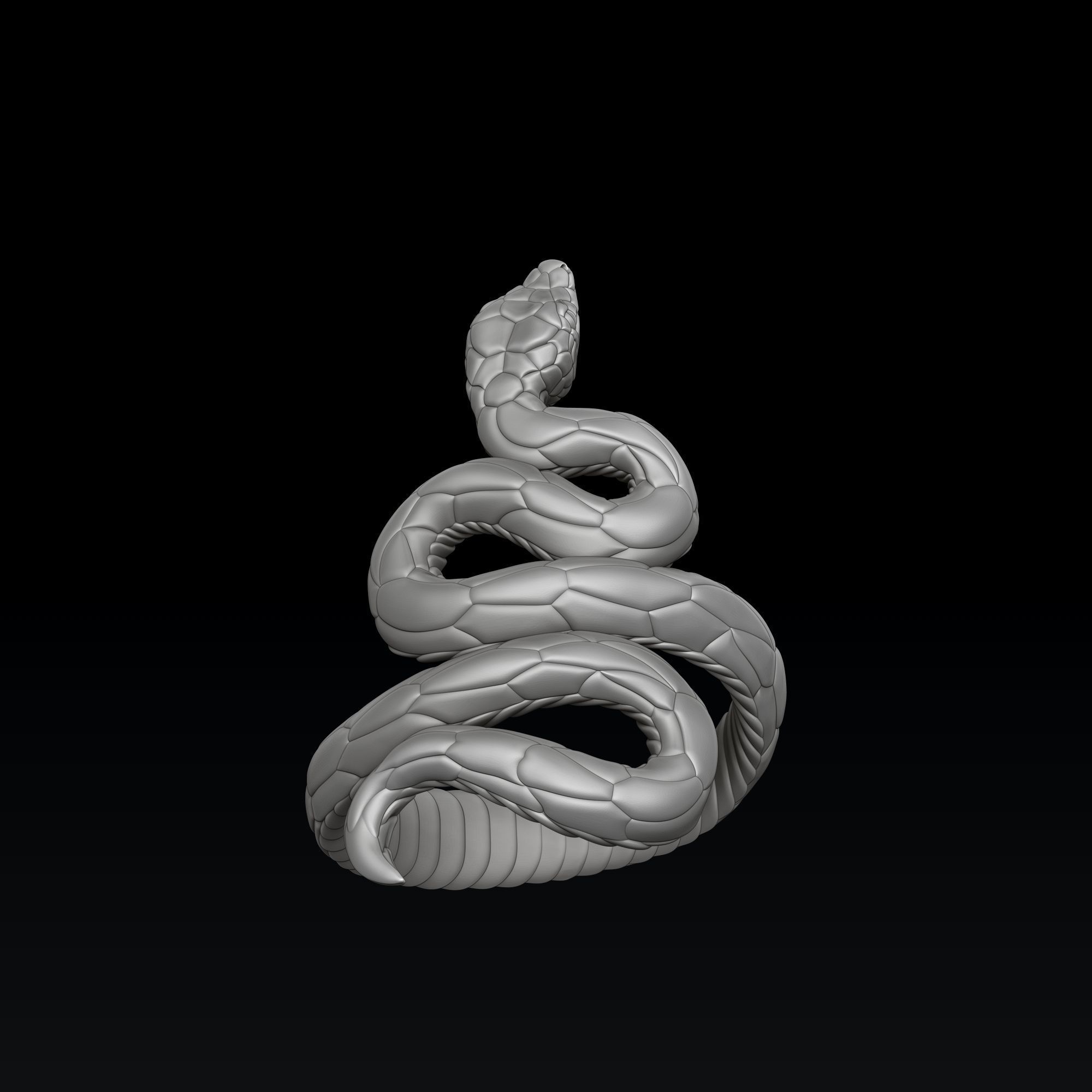Snake Ring v3 3D print model_2
