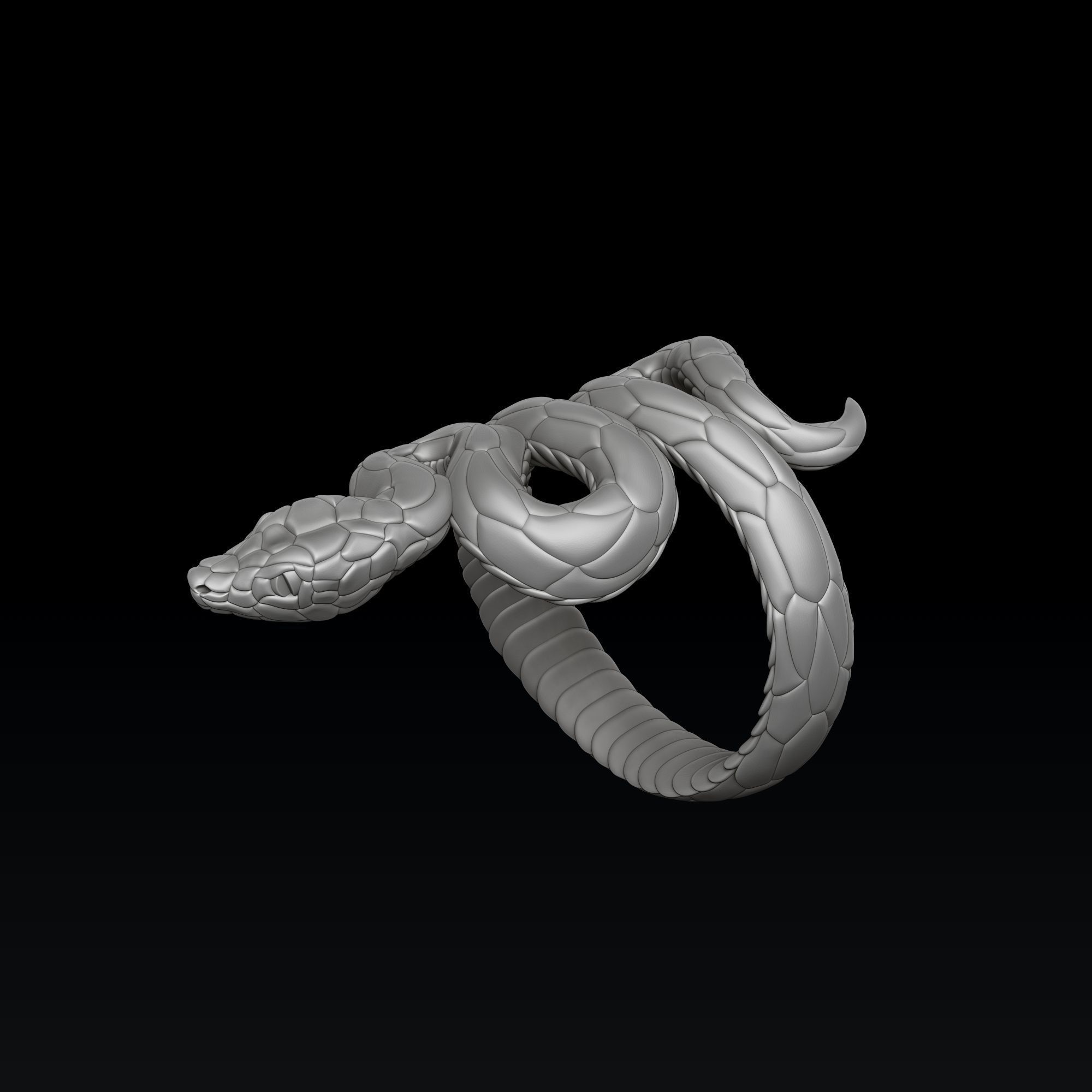 Snake Ring v3 3D print model_1