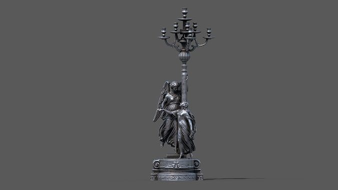 church candle holder statue  3D model