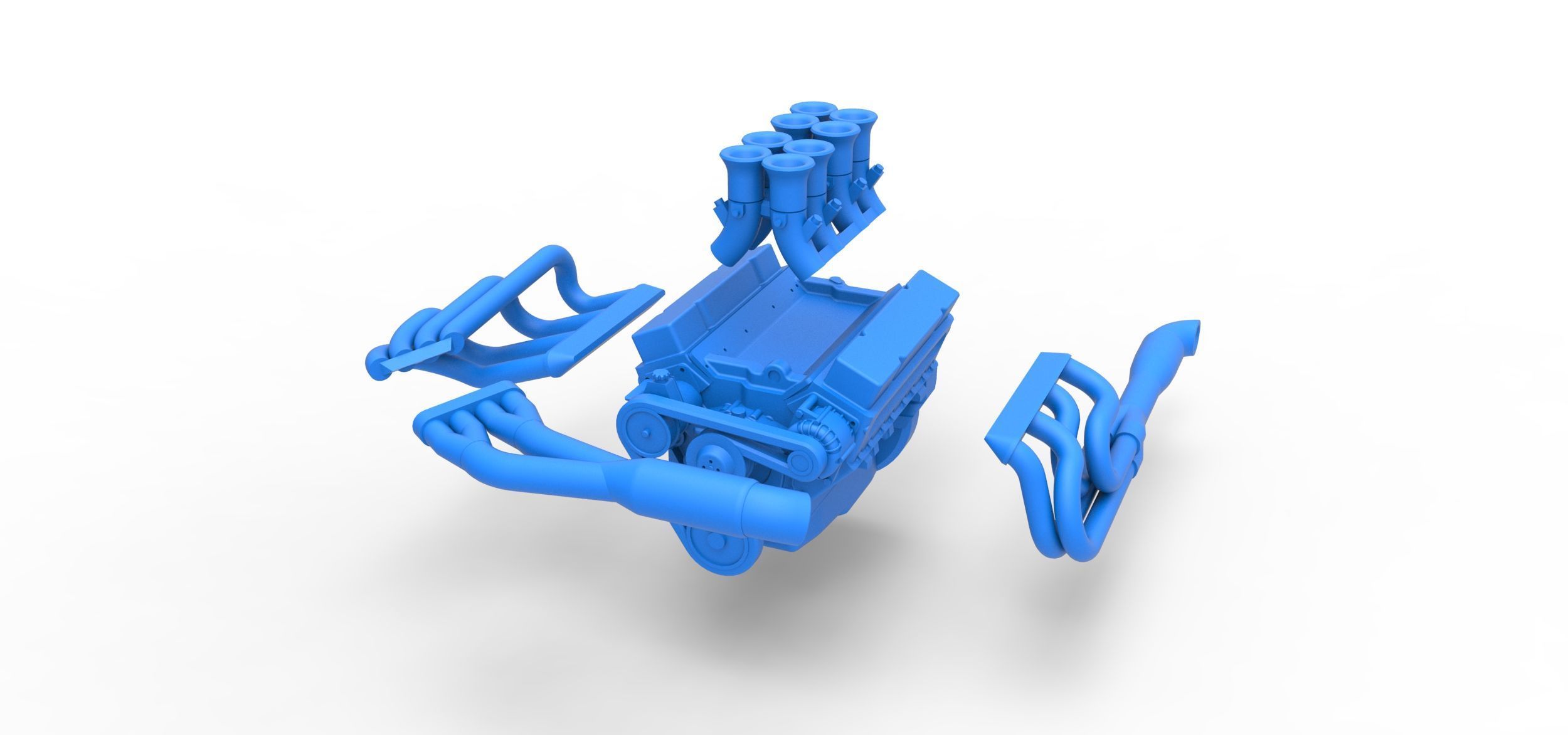 Engine V8 for Supermodified race car Version 3 Scale 1 to 25 3D print model_17