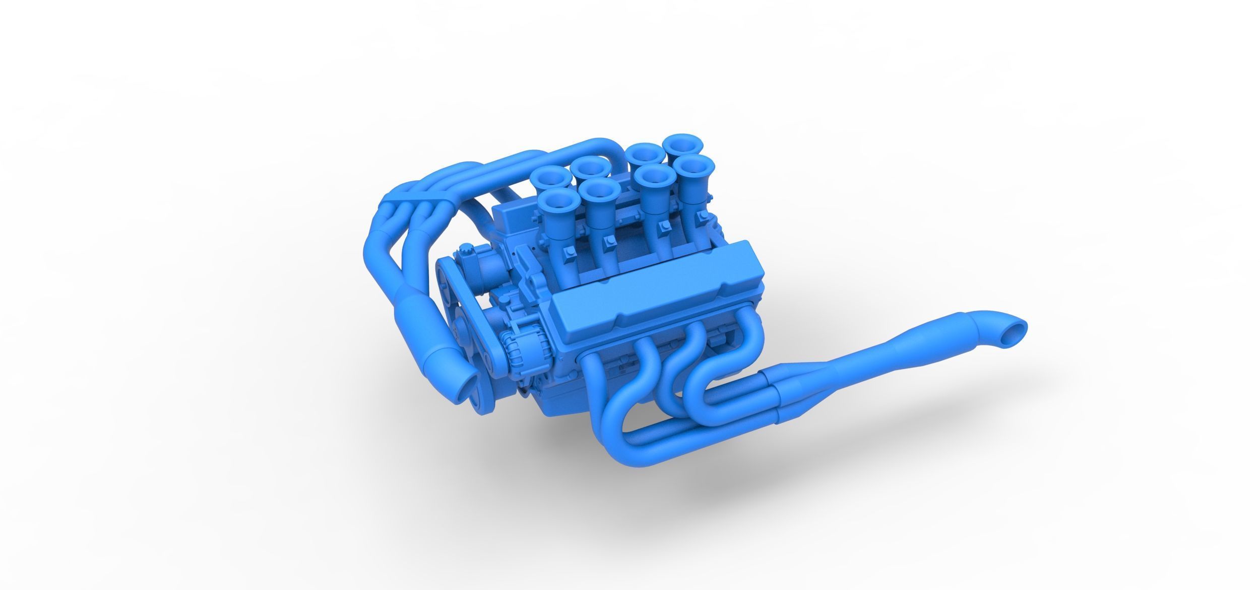 Engine V8 for Supermodified race car Version 3 Scale 1 to 25 3D print model_1