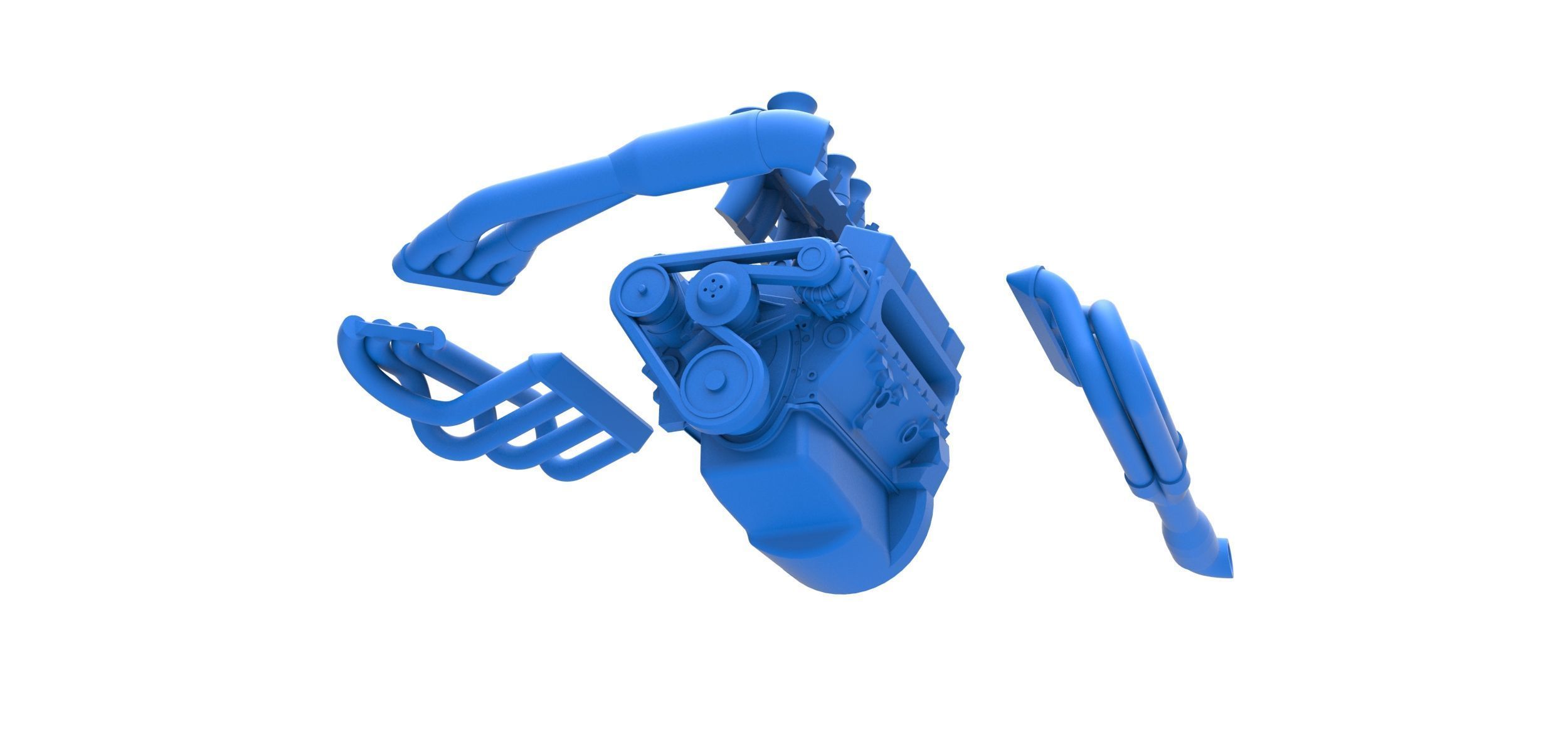 Engine V8 for Supermodified race car Version 3 Scale 1 to 25 3D print model_18