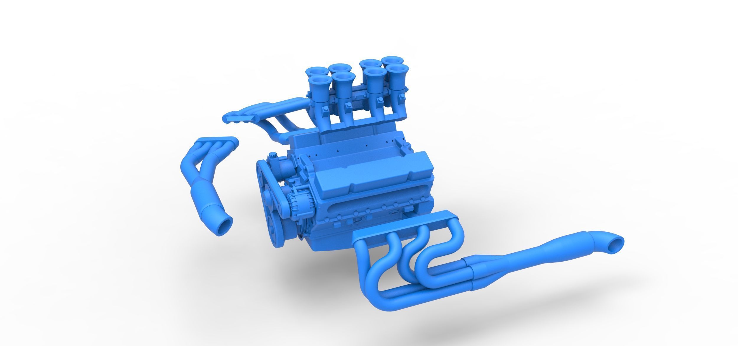 Engine V8 for Supermodified race car Version 3 Scale 1 to 25 3D print model_19