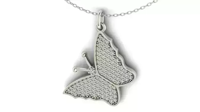 Little Pave Butterfly Pendant