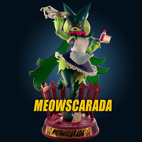  18 ADULT Pokemon Meowscarada Maid Figure Model Diorama 3D print model