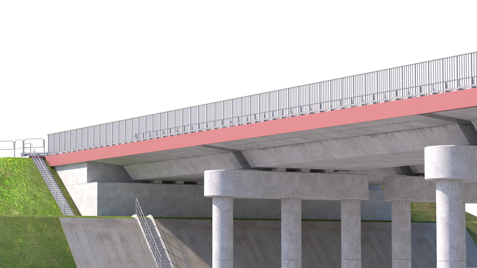 High detailed 4 lane bridge over the main road  3D model_3