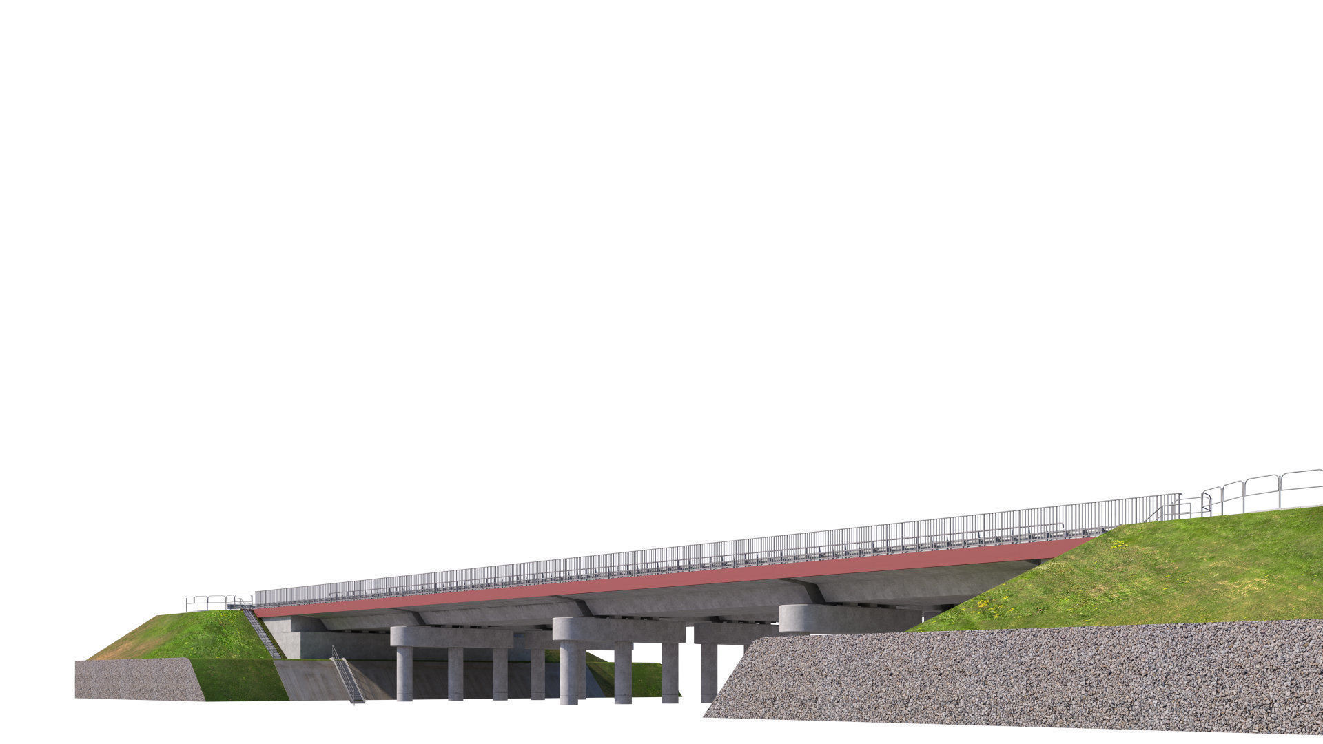 High detailed 4 lane bridge over the main road  3D model_9