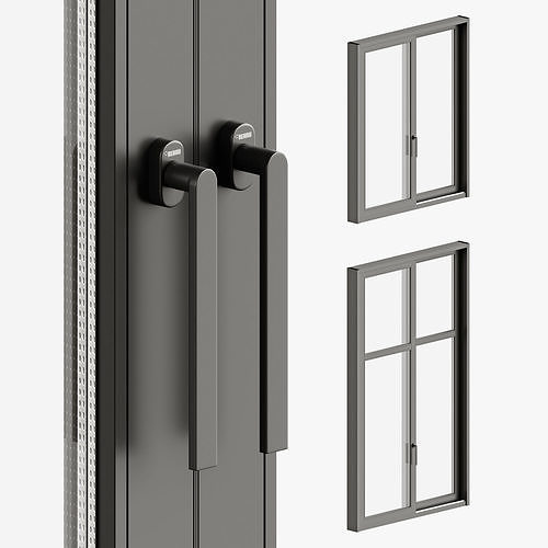 Modern style sliding windows and doors 3D model